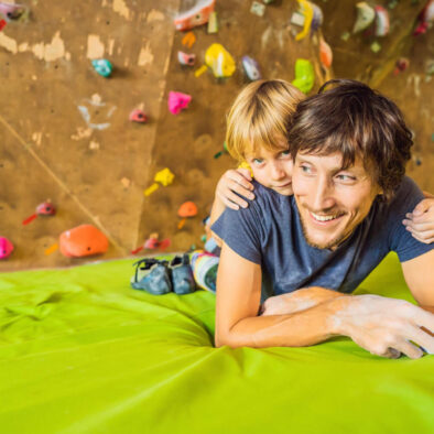 indoor climbing with the boys